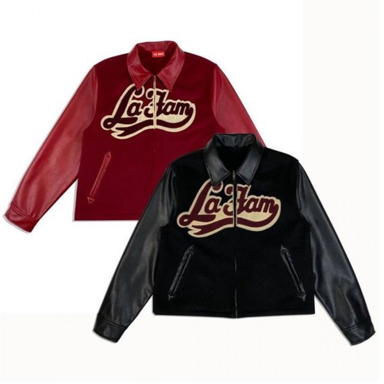 La Fam Red Wool Varsity Jacket